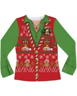 Christmas Vest Womens T Shirt -PARTY SUPPLIES SHOP 116450 xmasvest2
