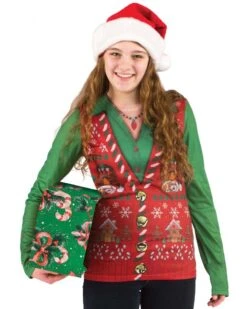 Christmas Vest Womens T Shirt