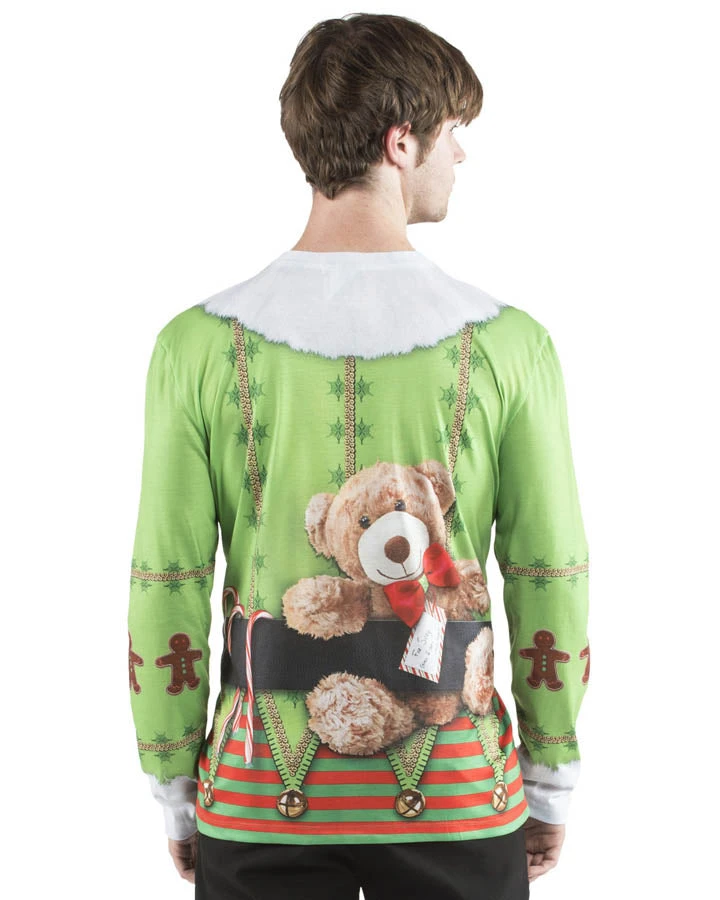 Christmas Elf Faux Real Long Sleeve Shirt 4 Christmas Elf Faux Real Long Sleeve Shirt - Image 2