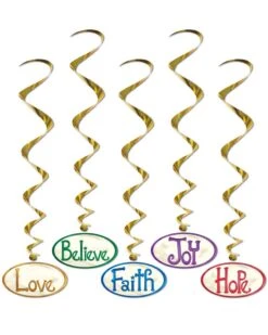 Christmas Word Whirl Decorations Pack Of 5
