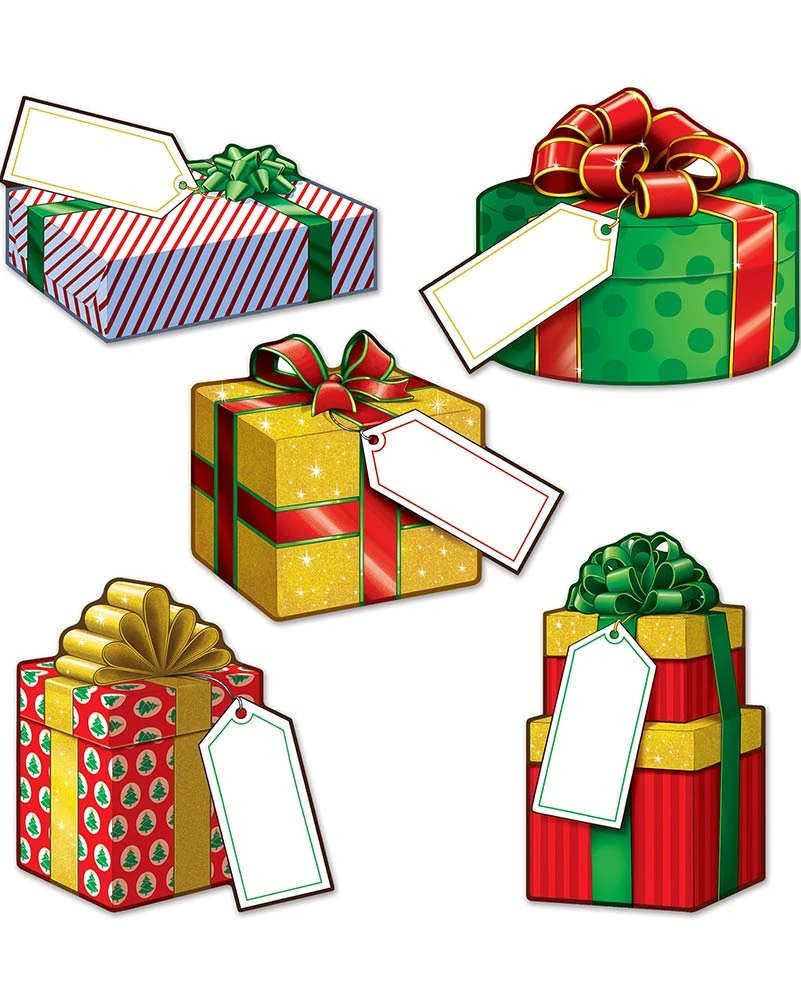 Mini Christmas Gift Cutouts Pack Of 10 3 Mini Christmas Gift Cutouts Pack Of 10