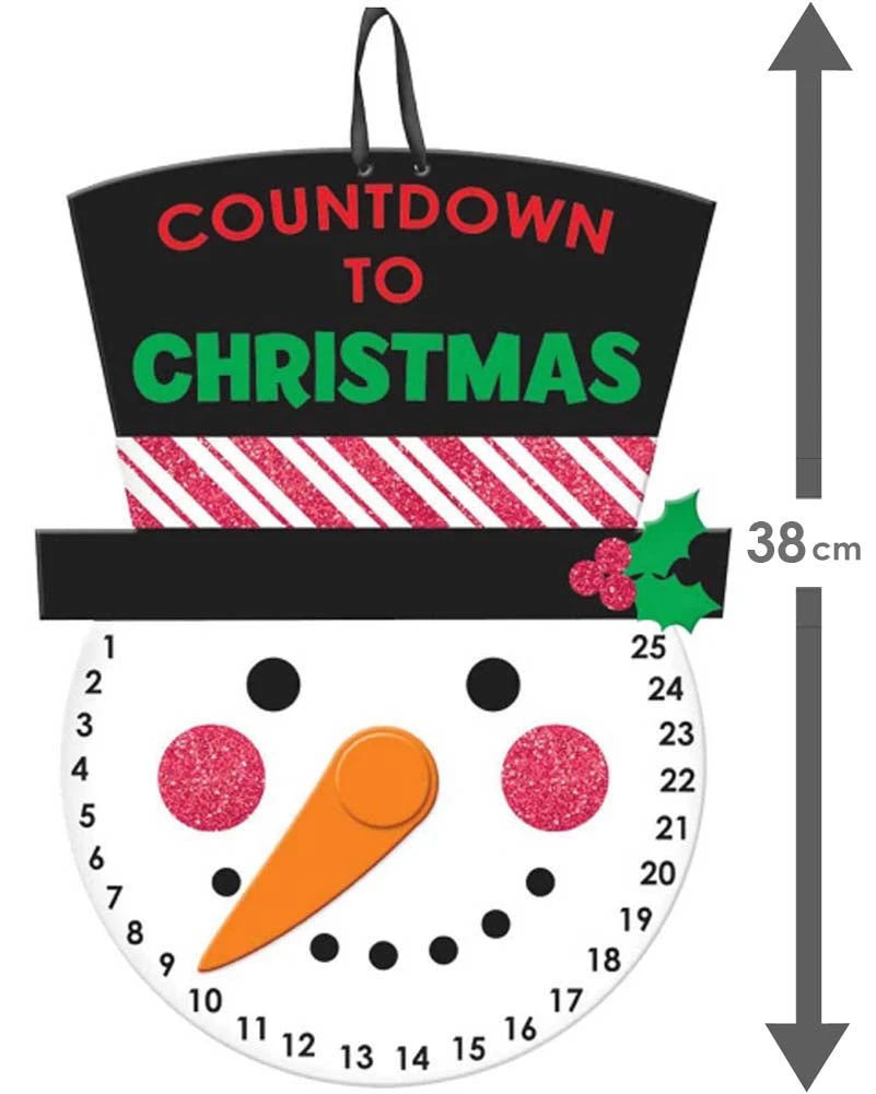 AMSCAN Christmas Countdown Snowman Sign 38cm 3 AMSCAN Christmas Countdown Snowman Sign 38cm
