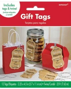AMSCAN Christmas Craft Gift Tags Pack Of 12