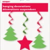 Christmas Tree And Star Hanging Swirl Decorations 1 Christmas Tree And Star Hanging Swirl Decorations -PARTY SUPPLIES SHOP 69127 hanging