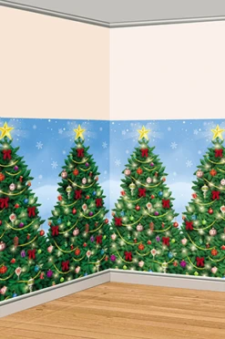 AMSCAN Evergreen Christmas Trees Scene Setter Room Roll
