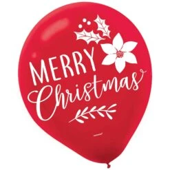 AMSCAN Traditional Christmas 30cm Latex Balloons Pack Of 15
