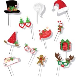 AMSCAN Christmas Fun Photo Props Pack Of 12
