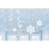 AMSCAN Christmas Snowflake Hanging Swirl Decorations Pack Of 12