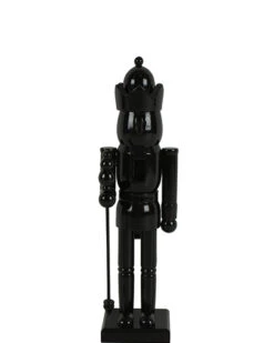 Black Christmas Wood Nutcracker Standing 30cm