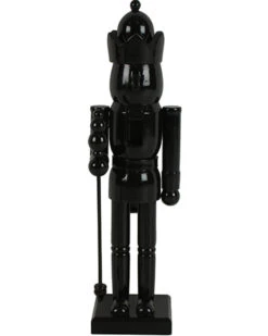 Black Christmas Wood Nutcracker Standing 36cm
