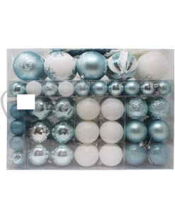 Blue And White Christmas Ornaments Pack Of 133