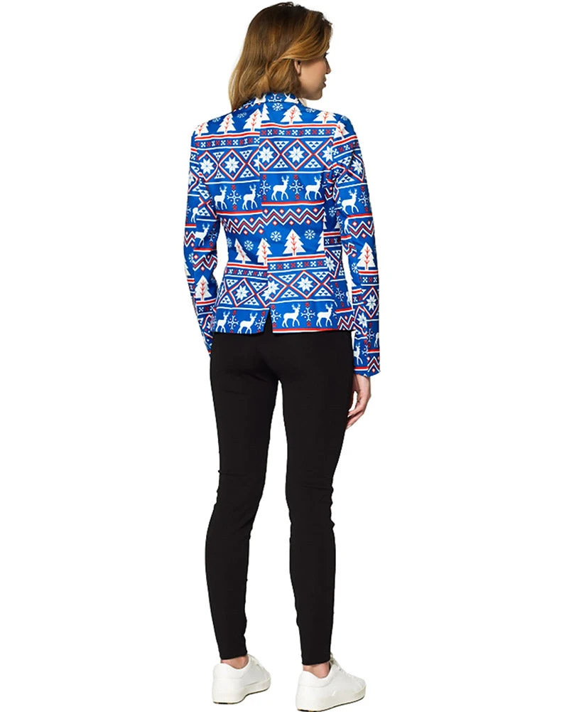 Christmas Blue Nordic Womens Suitmeister Jacket 4 Christmas Blue Nordic Womens Suitmeister Jacket - Image 2