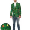 Christmas Green Tree Light Up Mens Suitmeister Jacket
