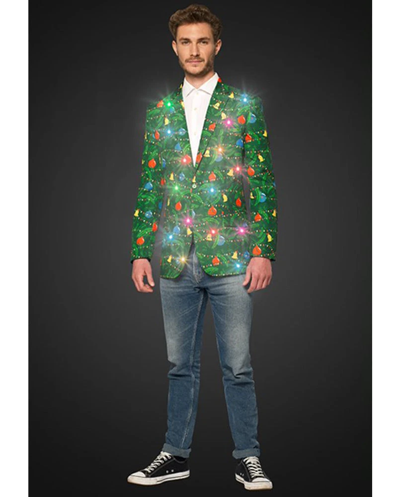 Christmas Green Tree Light Up Mens Suitmeister Jacket 5 Christmas Green Tree Light Up Mens Suitmeister Jacket - Image 3