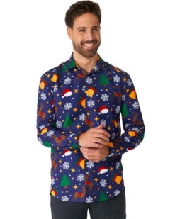 Christmas Icons Blue Suitmeister Shirt