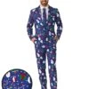 Christmas Snowman Blue Mens Suitmeister