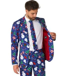Christmas Snowman Blue Mens Suitmeister -PARTY SUPPLIES SHOP christmas snowman blue mens suitmeister obas1043 4