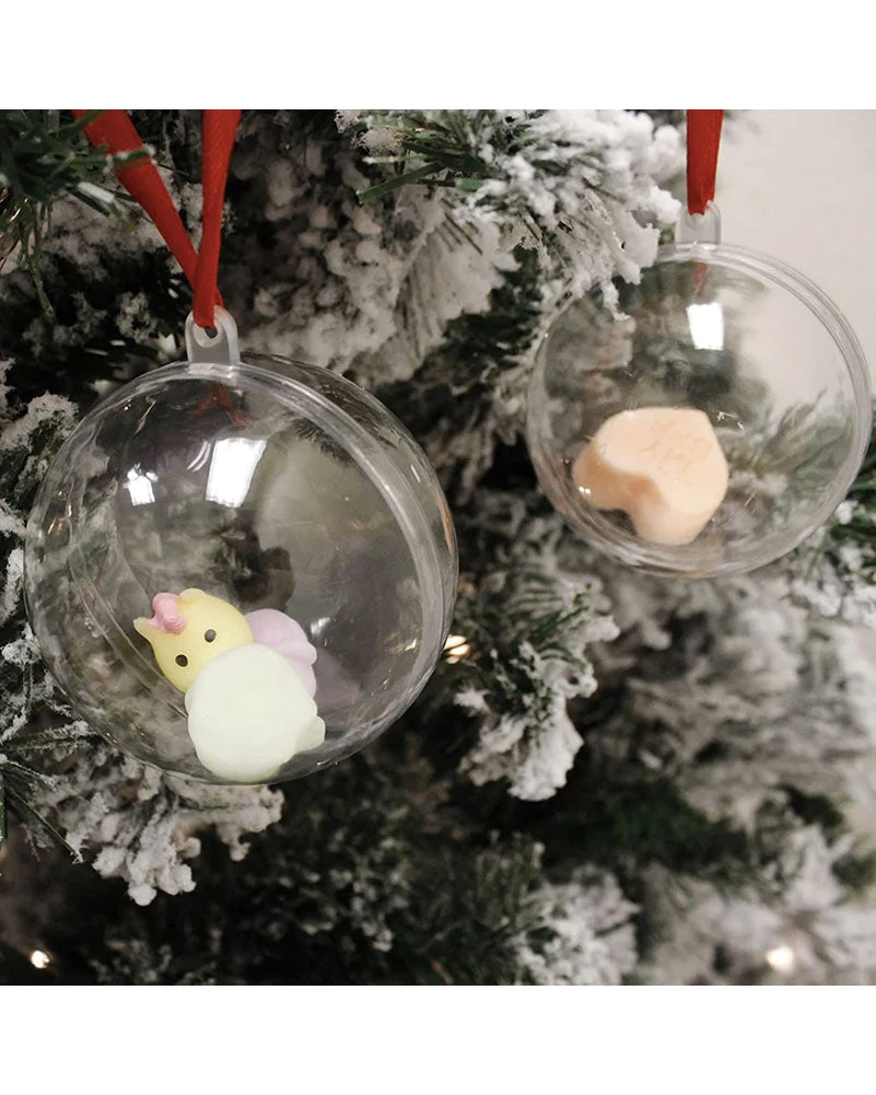 Clear Plastic Fillable Christmas Ball Ornaments Pack Of 15 4 Clear Plastic Fillable Christmas Ball Ornaments Pack Of 15 - Image 2