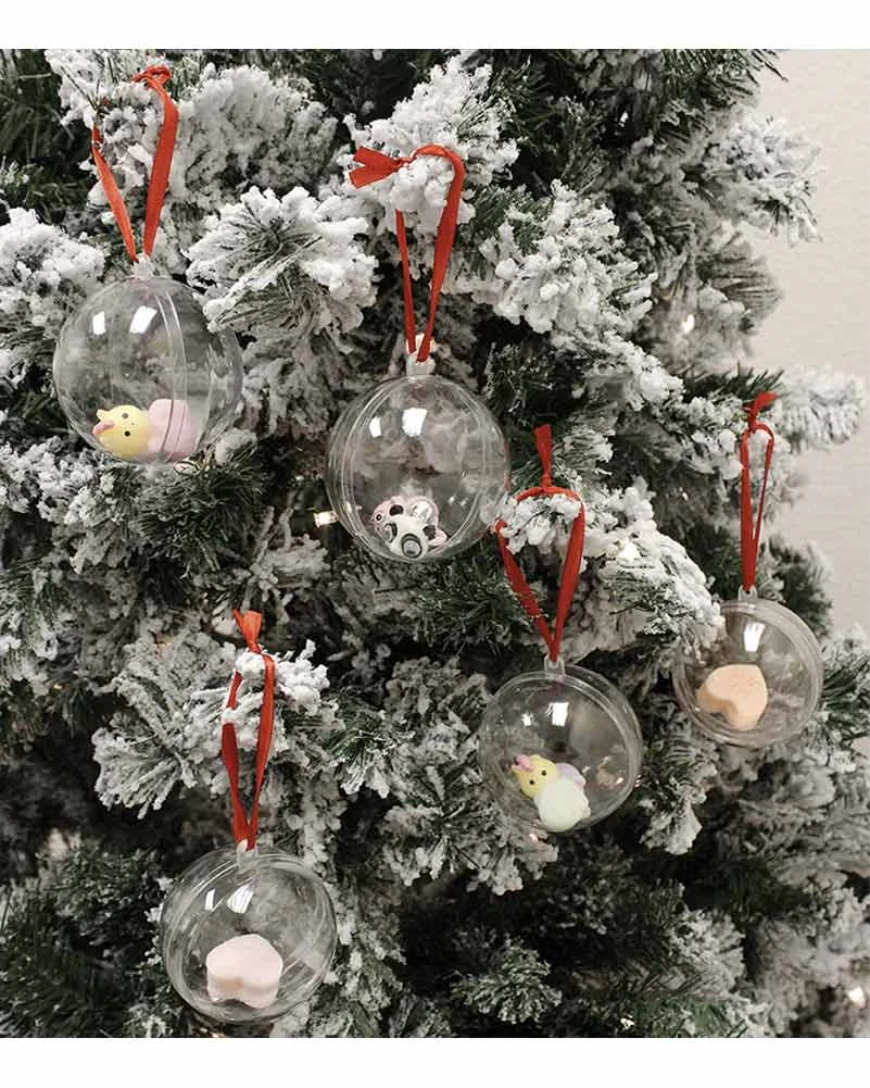 Clear Plastic Fillable Christmas Ball Ornaments Pack Of 15 6 Clear Plastic Fillable Christmas Ball Ornaments Pack Of 15 - Image 4