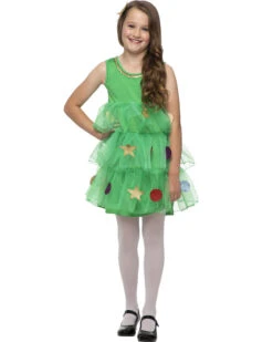 Pretty Christmas Tree Girls Costume
