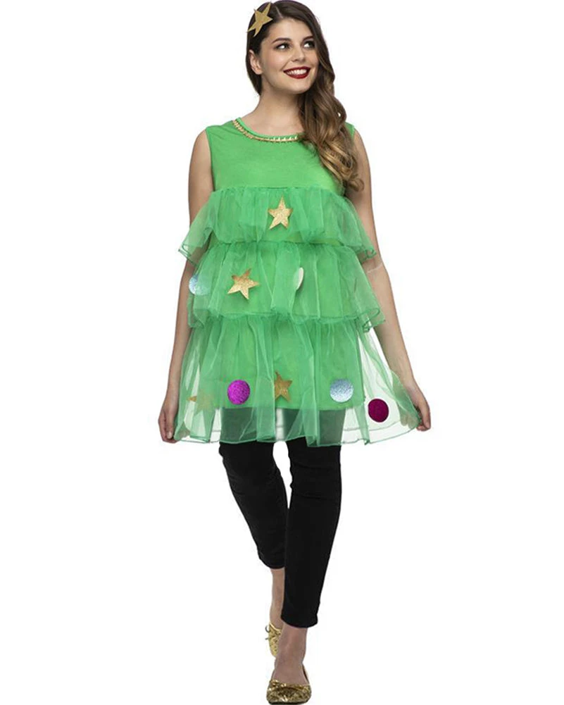 Pretty Christmas Tree Tunic Womens Costume 3 Pretty Christmas Tree Tunic Womens Costume
