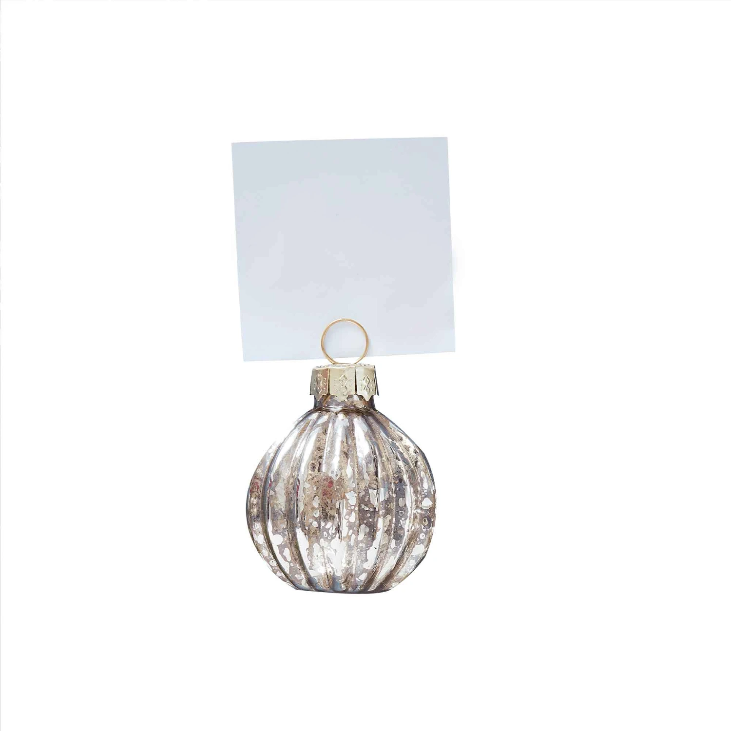 AMSCAN Silver Christmas Bauble Place Card Holders 3 AMSCAN Silver Christmas Bauble Place Card Holders