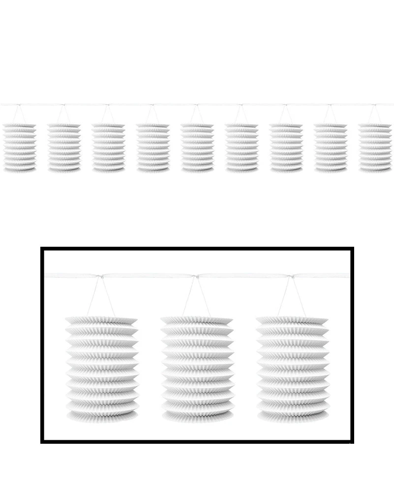 AMSCAN Christmas Frosty White Lantern Garland 3 AMSCAN Christmas Frosty White Lantern Garland
