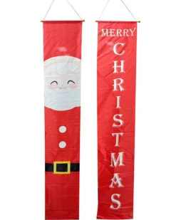 Giant Merry Christmas Santa Banners 1.8m Pack Of 2