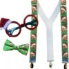 Goofy Christmas Pizza Santa Glasses Bowtie And Suspenders Set -PARTY SUPPLIES SHOP goofy christmas pizza santa glasses bowtie and suspenders kit ss30057
