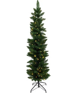 Green Deluxe Prelit Scandi Skinny Christmas Tree 1.8m