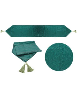 Green Sequin Christmas Table Runner 1.5m