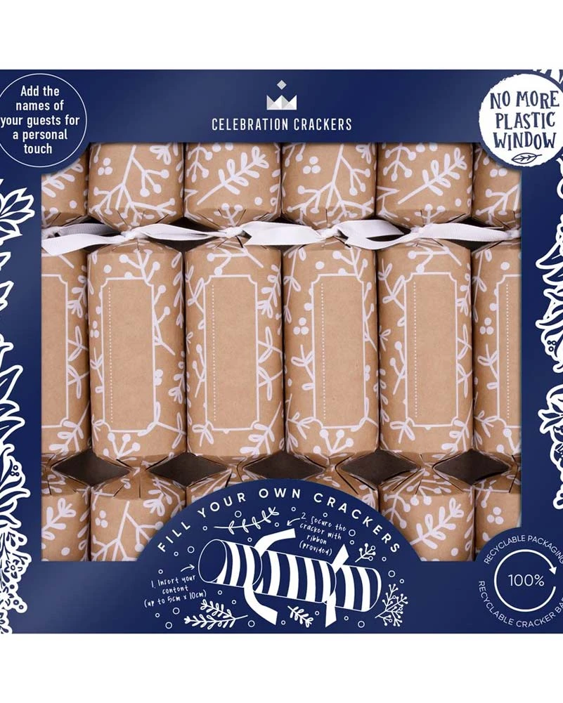 Kraft Botanical Fill Your Own Christmas Crackers Pack Of 6 3 Kraft Botanical Fill Your Own Christmas Crackers Pack Of 6