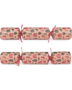 Kraft Red And Green Skandi Christmas Crackers Pack Of 12