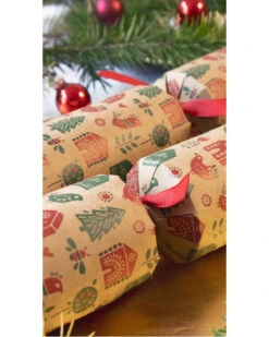 Kraft Red And Green Skandi Christmas Crackers Pack Of 12 -PARTY SUPPLIES SHOP kraft red and green skandi christmas crackers pack of 12 kc0409 4