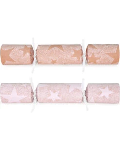 Kraft White Stars Christmas Crackers Pack Of 6