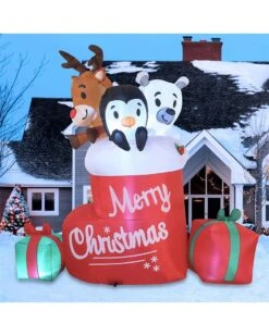 Large Christmas Socks Lawn Inflatable 1.8m