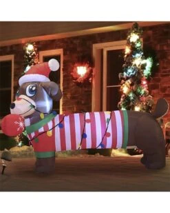 Large Christmas Puppy Lawn Inflatable 1.8m