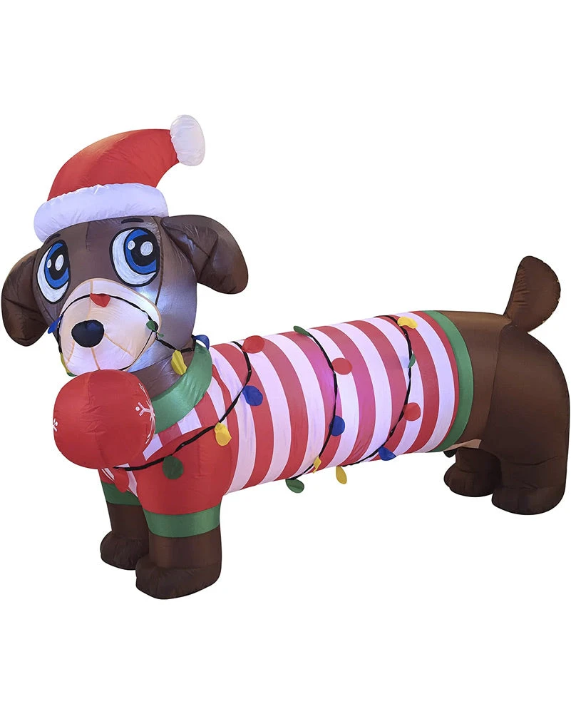 Large Christmas Puppy Lawn Inflatable 1.8m 4 Large Christmas Puppy Lawn Inflatable 1.8m - Image 2