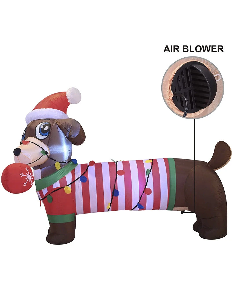 Large Christmas Puppy Lawn Inflatable 1.8m 5 Large Christmas Puppy Lawn Inflatable 1.8m - Image 3