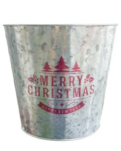 Merry Christmas Iron Plant Pot 30cm