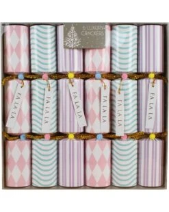 Merry And Bright Pom Poms Christmas Crackers Pack Of 6