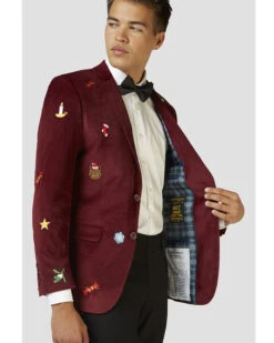 Opposuit Christmas Icons Burgundy Deluxe Mens Blazer -PARTY SUPPLIES SHOP opposuit christmas icons burgundy deluxe mens blazer odjm0020 5