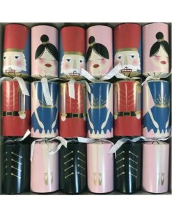 Pink Nutcracker Ballet Foil Christmas Crackers Pack Of 6
