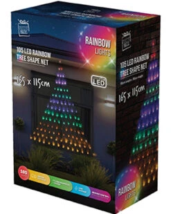 Rainbow Christmas Tree Wall LED Light 1.6m -PARTY SUPPLIES SHOP rainbow christmas tree wall led light xb4919m 1