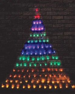 Rainbow Christmas Tree Wall LED Light 1.6m