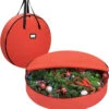 Red Christmas Wreath Storage Bag 76cm Pack Of 2 -PARTY SUPPLIES SHOP red christmas wreath storage bag 76cm pack of 2 31455 1
