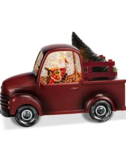 Santa Driving Home For Christmas Glitter Globe 24cm