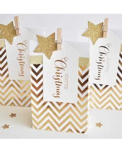 Gold Merry Christmas Tags Pack Of 12