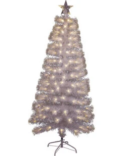 Christmas Tree Fibre Optics LED With Decorative Flash White 1.8m