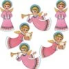 Vintage Christmas Glittered Angel Cutouts Pack Of 6 -PARTY SUPPLIES SHOP vintage christmas glittered angel cutouts pack of 6 20058
